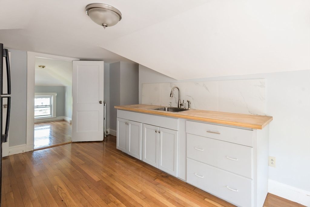 Interior, Kitchen, Marble Walls, Wood Texture Flooring