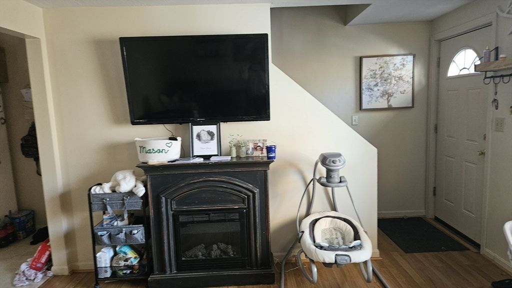 Fireplace, Interior, Wood Texture Flooring