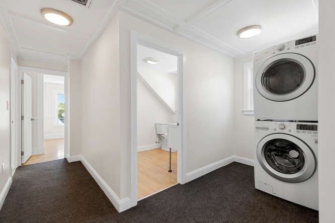 Interior, Recessed Lighting, Utility Closets, Washer, Wood Texture Flooring