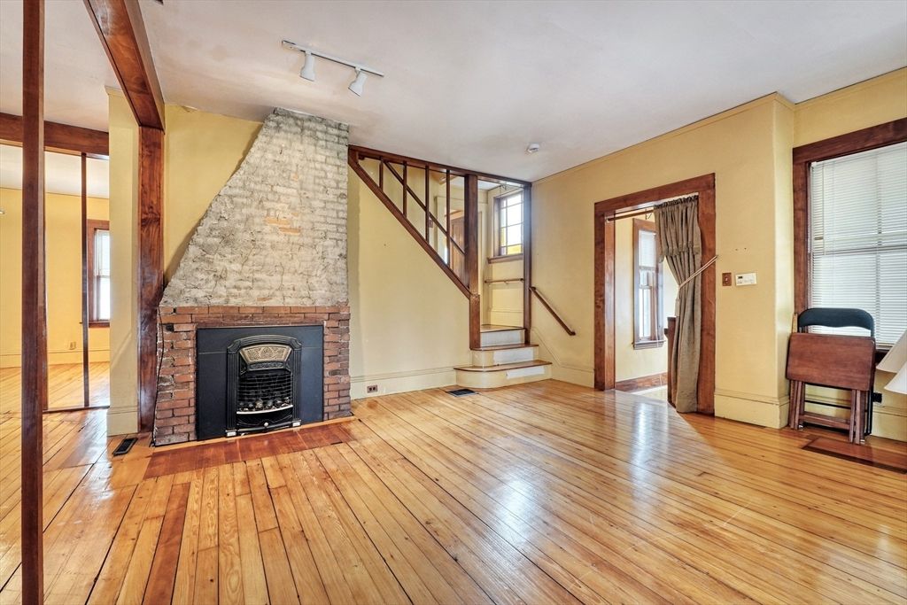 Fireplace, Interior, Wood Texture Flooring