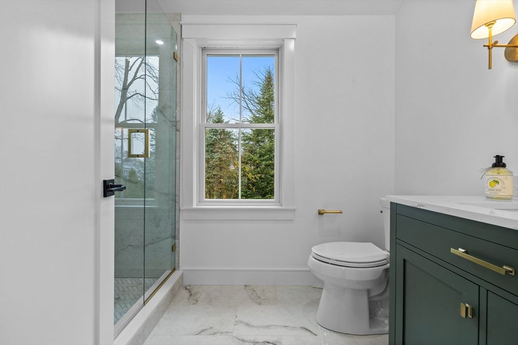 Bathroom, Glass Shower, Interior, Marble