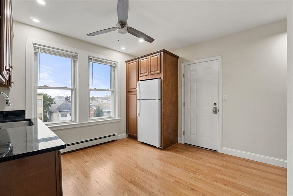 Interior, Kitchen, Recessed Lighting, Wood Texture Flooring