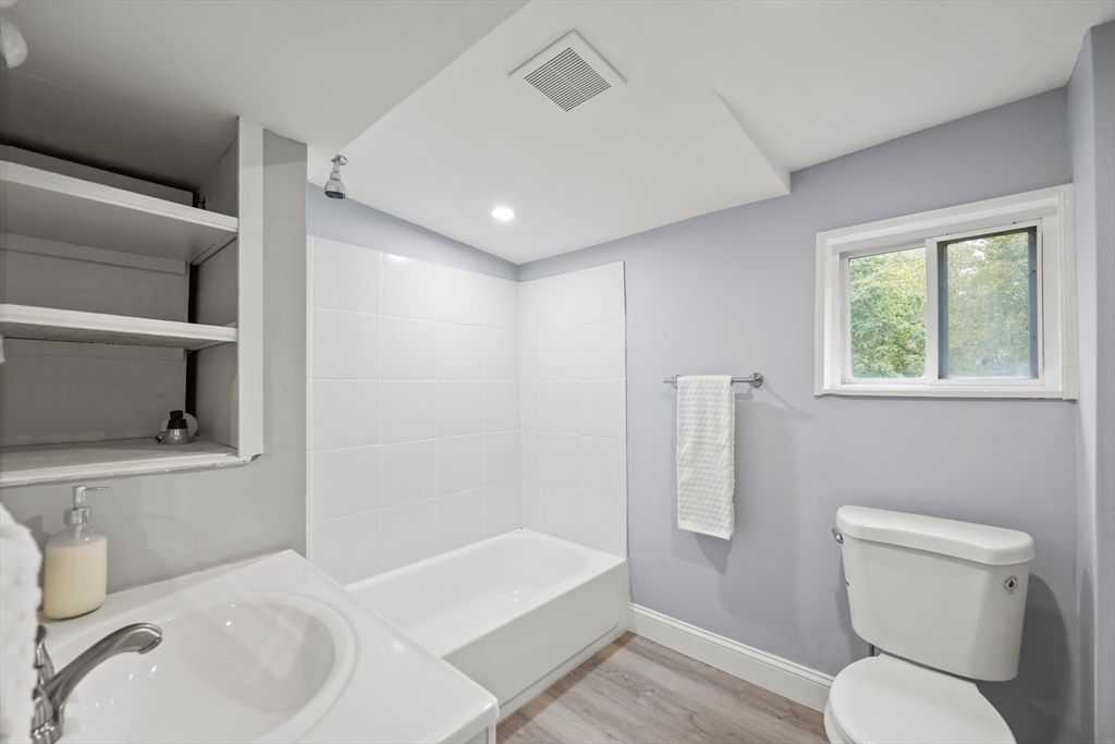 Bathroom, Interior, Recessed Lighting, Wood Texture Flooring