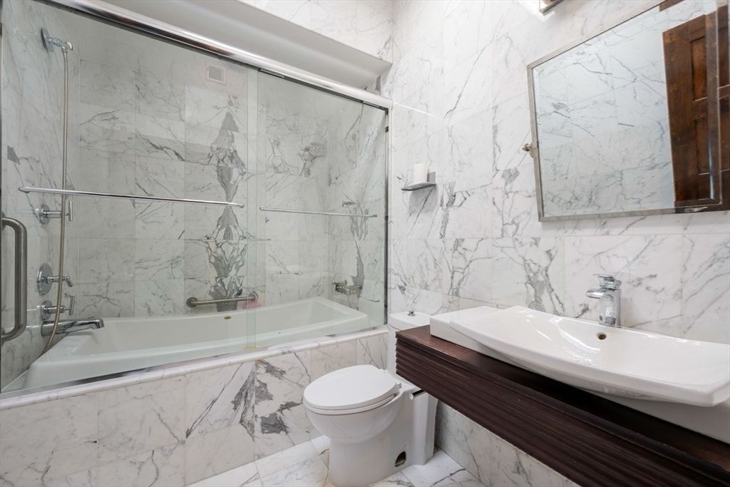 Bathroom, Glass Shower, Interior, Marble, Marble Walls