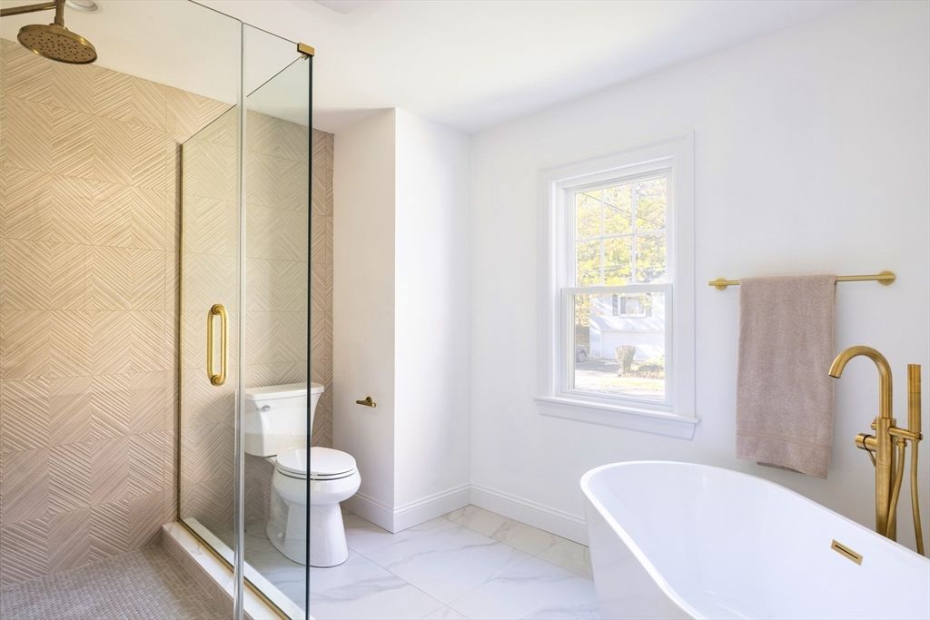 Bathroom, Free Standing Baths, Glass Shower, Interior, Marble