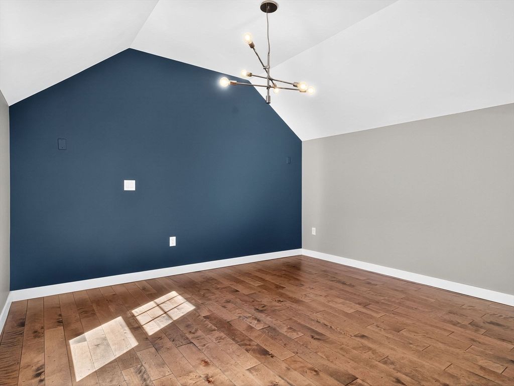 Empty room, Interior, Pendant Lights, Wood Texture Flooring