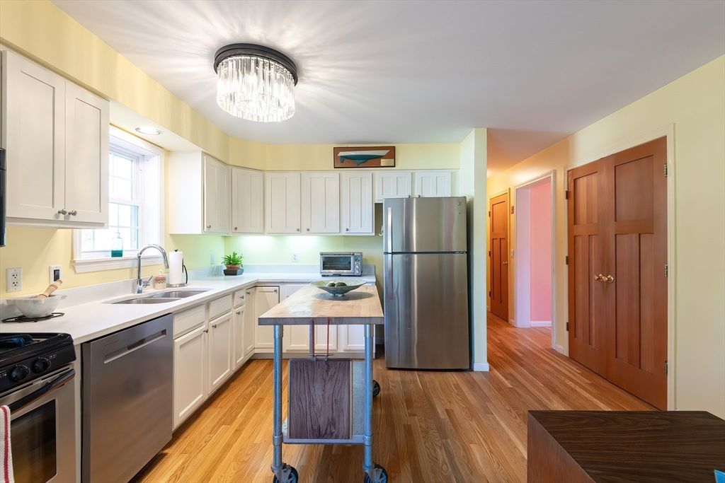 Interior, Kitchen, Stainless Steel Appliances, Wood Texture Flooring