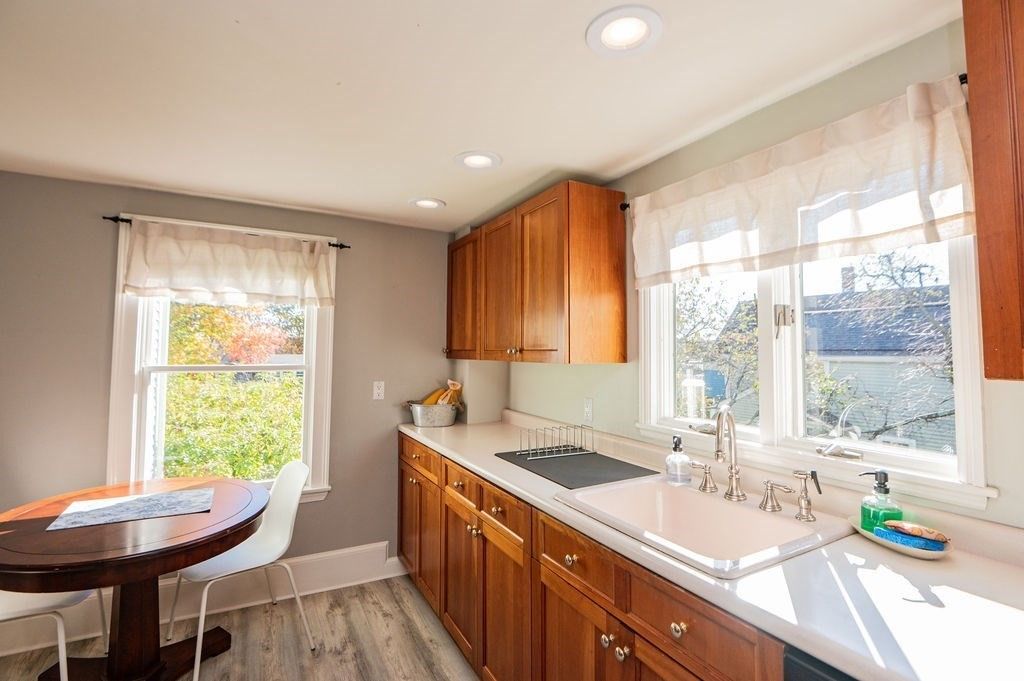 Interior, Kitchen, Recessed Lighting, Wood Texture Flooring
