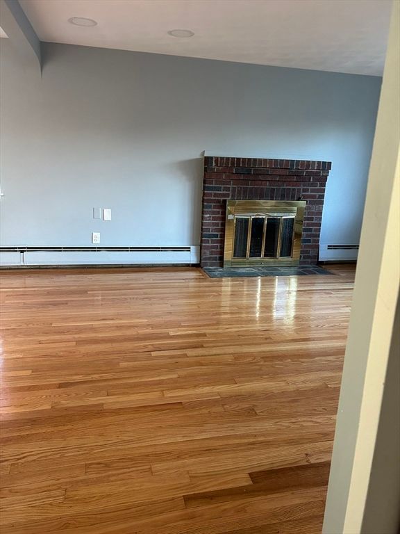 Empty room, Fireplace, Interior, Wood Texture Flooring