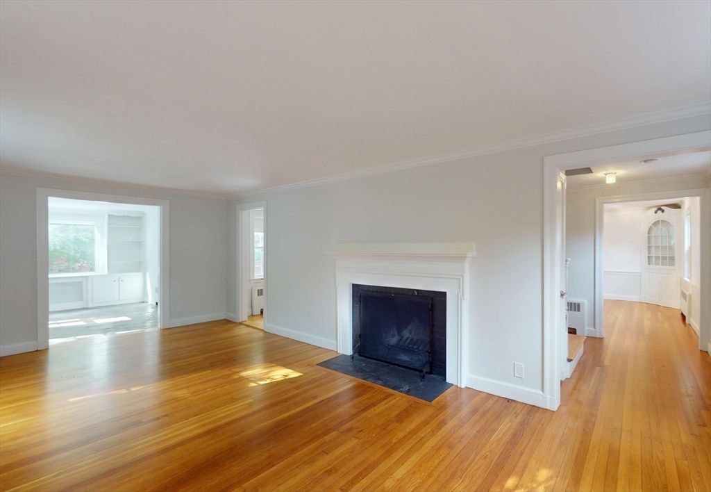 Empty room, Fireplace, Interior, Wood Texture Flooring