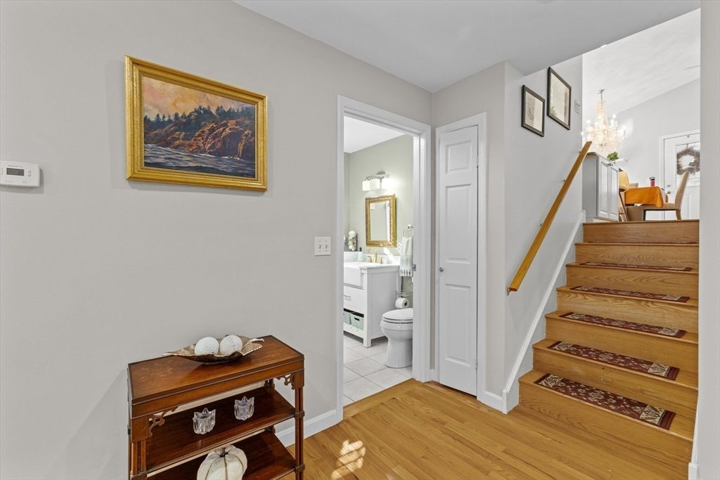 Bathroom, Chandelier, Interior, Wood Texture Flooring