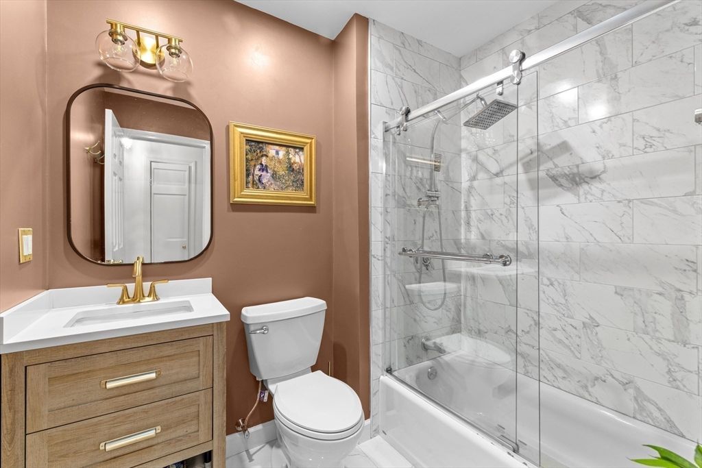 Bathroom, Glass Shower, Interior, Marble Walls