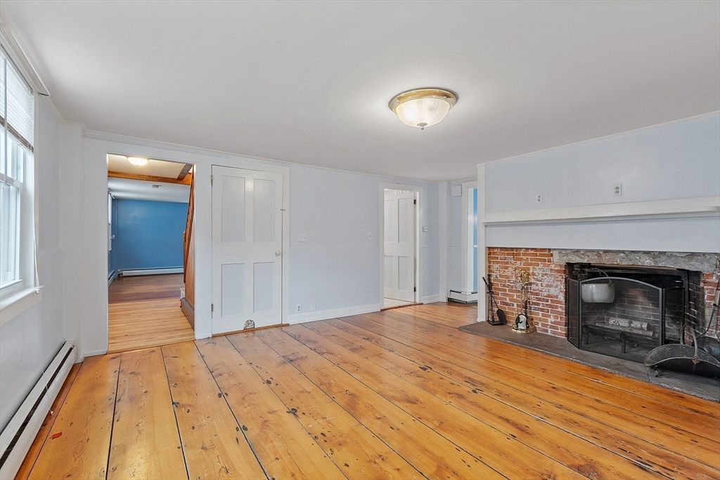 Empty room, Fireplace, Interior, Wood Texture Flooring