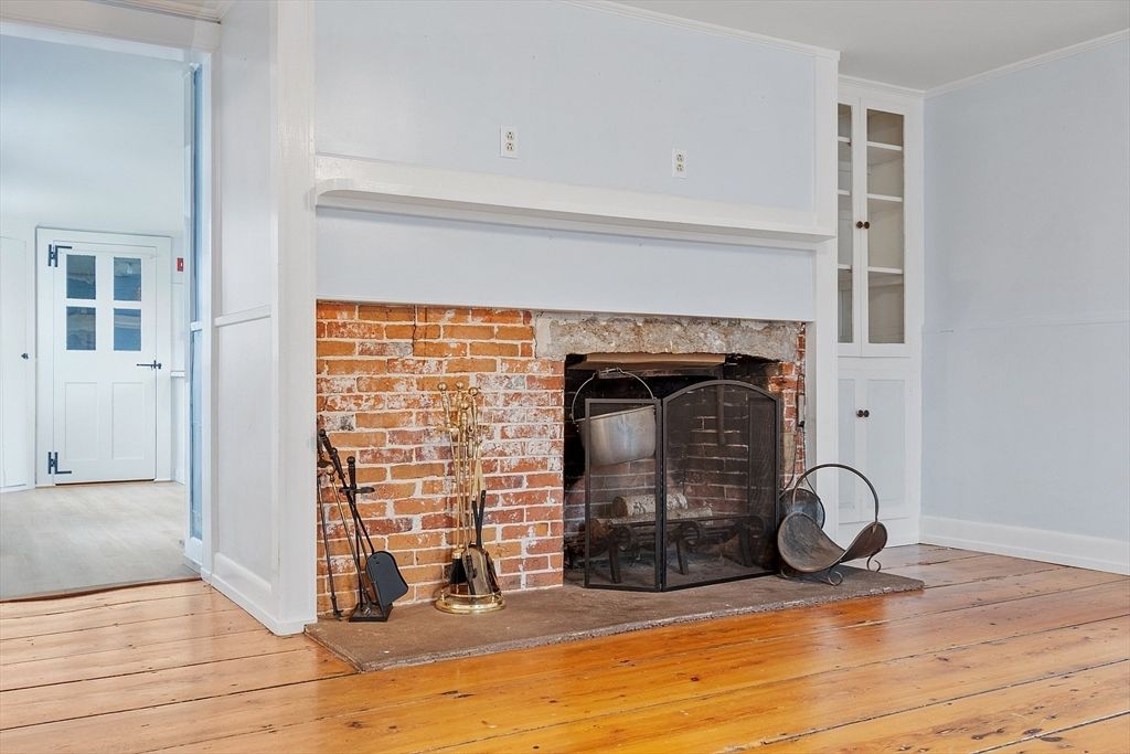 Fireplace, Interior, Stone Walls, Wood Texture Flooring