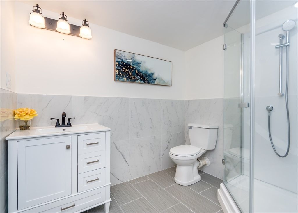 Bathroom, Glass Shower, Interior, Marble Walls