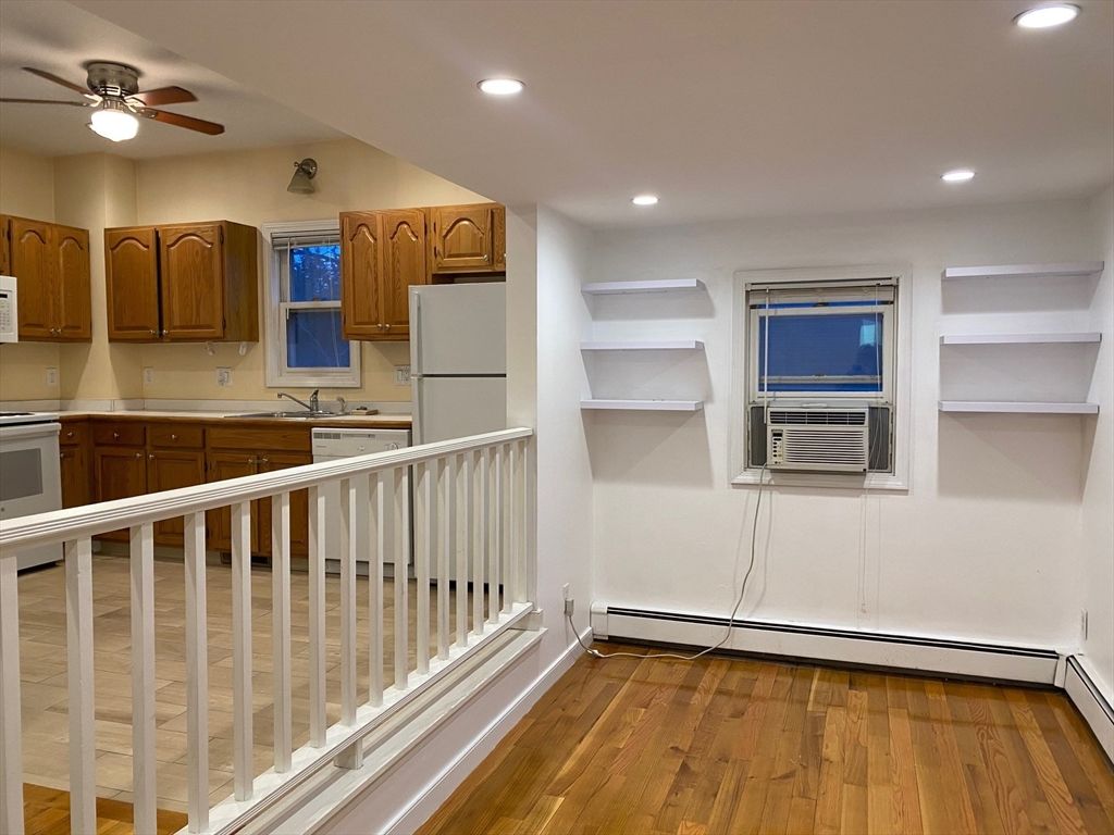 Interior, Kitchen, Recessed Lighting, Wood Texture Flooring