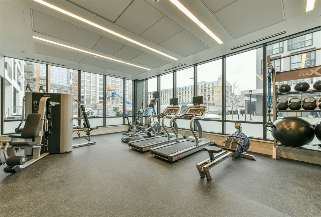 Fitness Equipment, Gym, Interior, Recessed Lighting