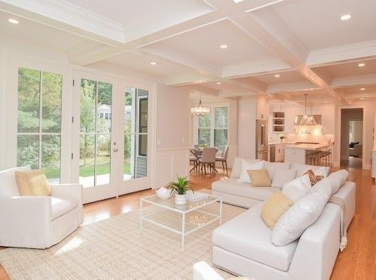 Chandelier, Dining room, Interior, Kitchen, Living room, Pendant Lights, Recessed Lighting, Wood Texture Flooring