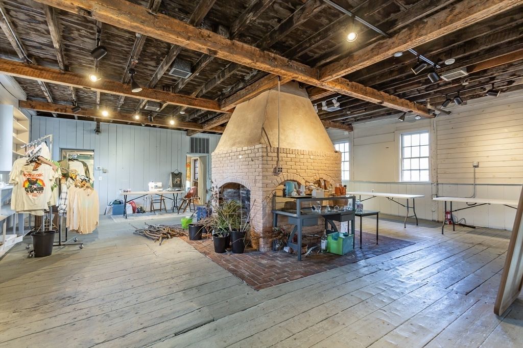 Fireplace, Interior, Stone Walls, Wooden Beams, Wood Texture Flooring