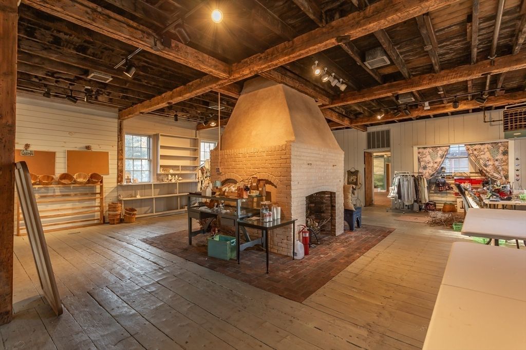 Fireplace, Interior, Stone Walls, Wooden Beams, Wood Texture Flooring