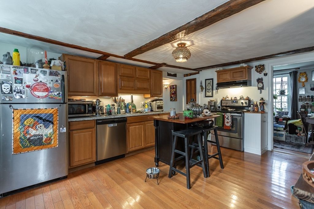 Interior, Kitchen, Stainless Steel Appliances, Wood Texture Flooring