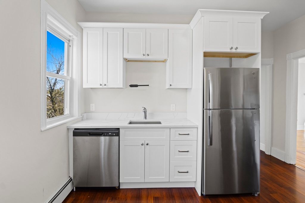 Interior, Kitchen, Stainless Steel Appliances, Wood Texture Flooring
