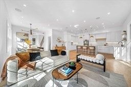 Interior, Kitchen, Living room, Pendant Lights, Recessed Lighting, Wood Texture Flooring