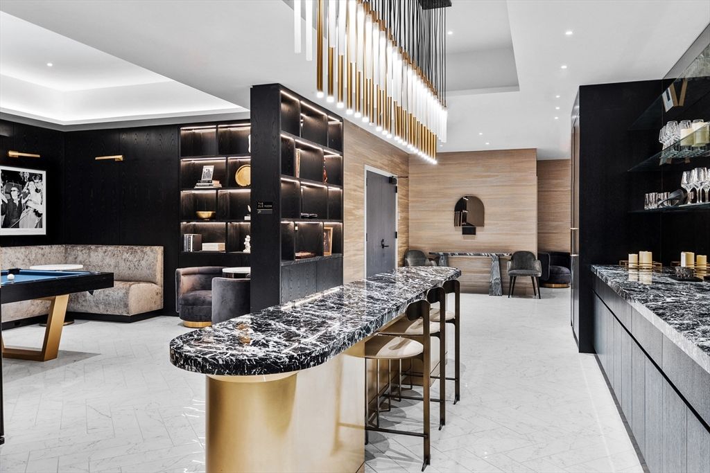 Interior, Marble, Pendant Lights, Recessed Lighting, Wooden Walls