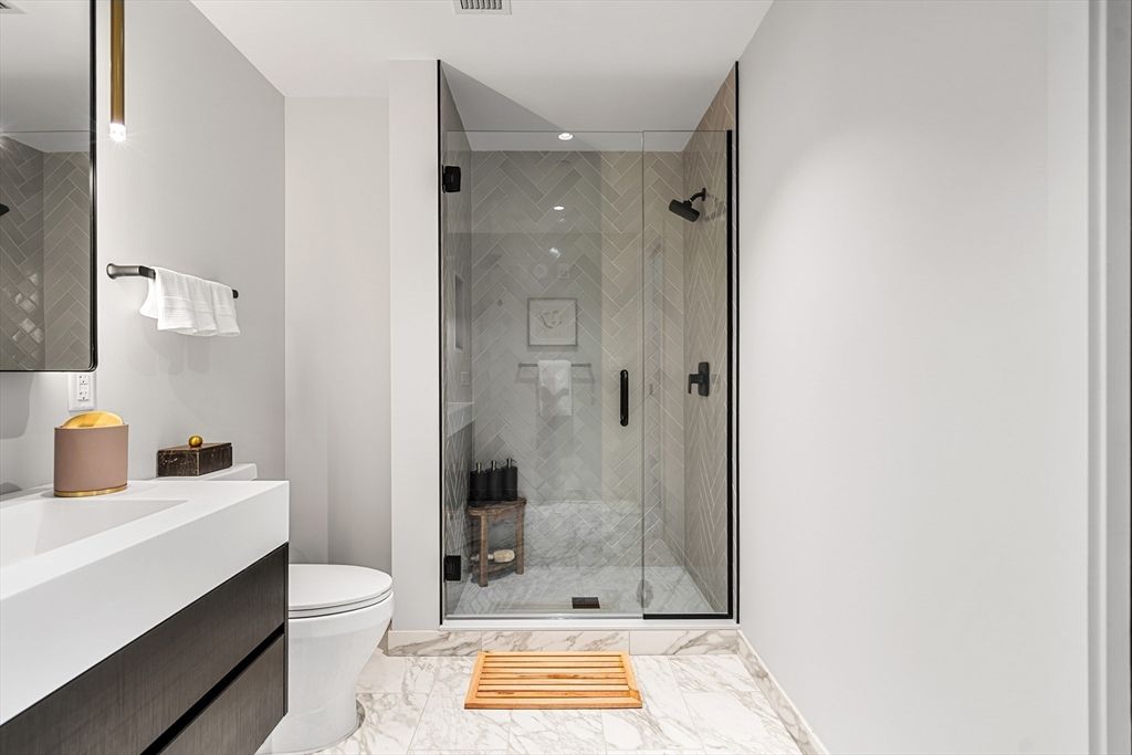 Bathroom, Glass Shower, Interior, Marble