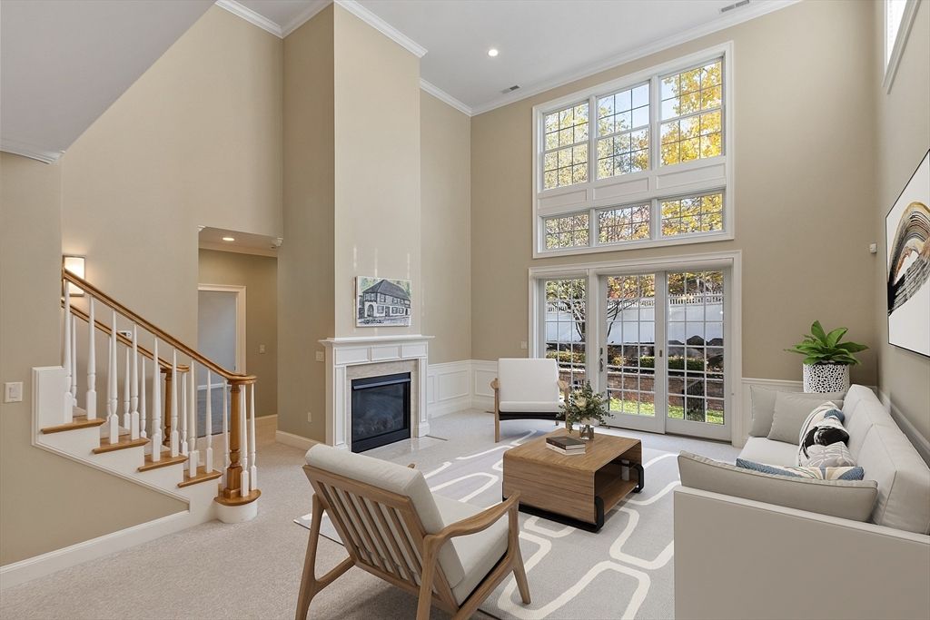 Fireplace, Interior, Living room, Recessed Lighting