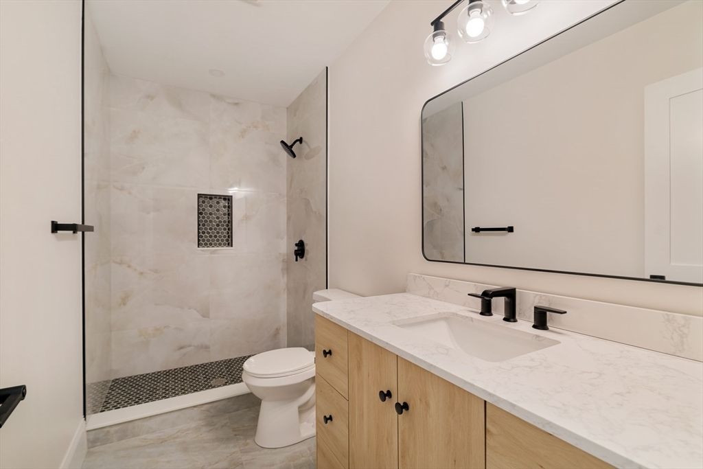 Bathroom, Glass Shower, Interior, Marble Walls