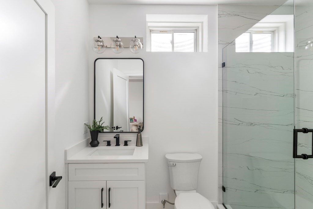 Bathroom, Glass Shower, Interior, Marble Walls