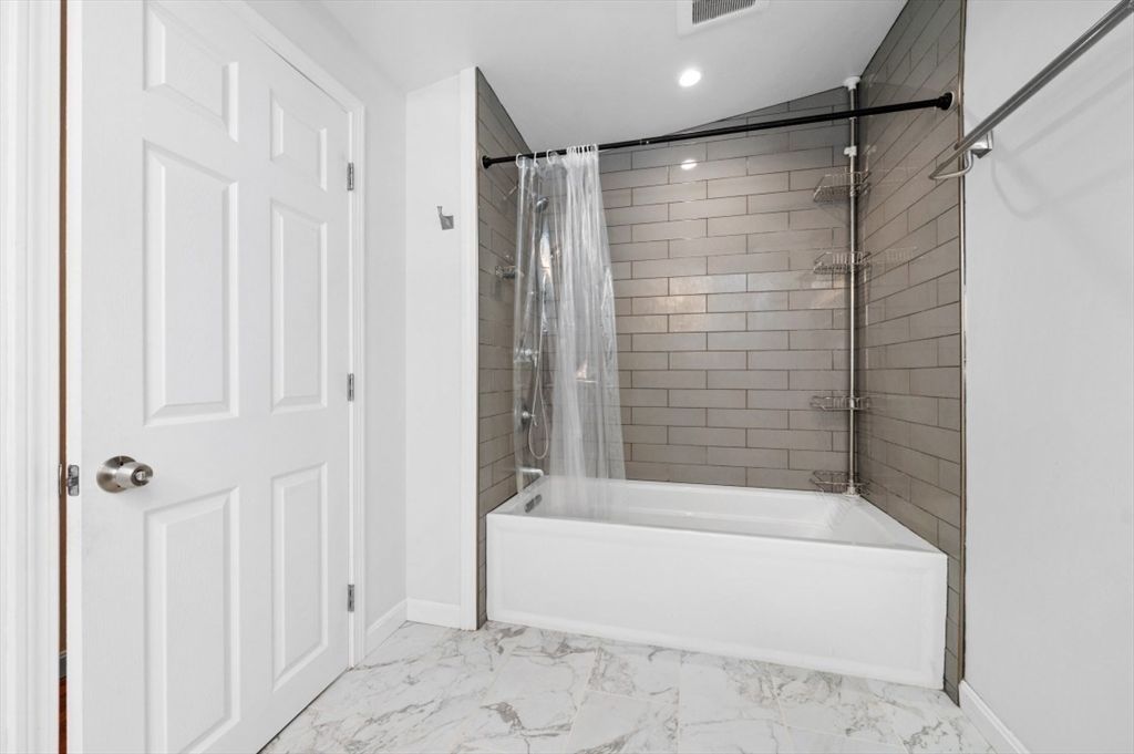 Bathroom, Glass Shower, Interior, Marble, Recessed Lighting
