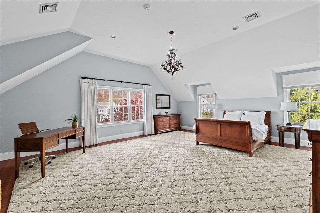 Bedroom, Chandelier, Home Office, Interior, Recessed Lighting