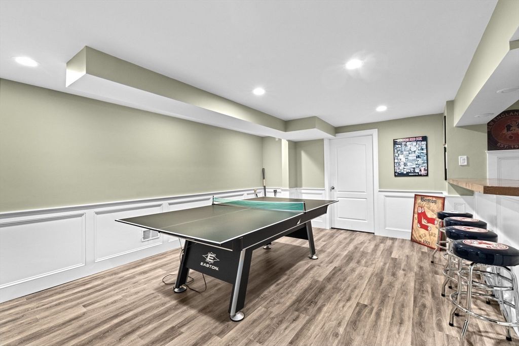 Game Room, Interior, Recessed Lighting, Wood Texture Flooring