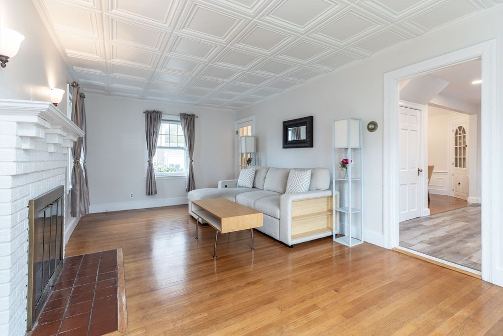 Fireplace, Interior, Recessed Lighting, Wood Texture Flooring