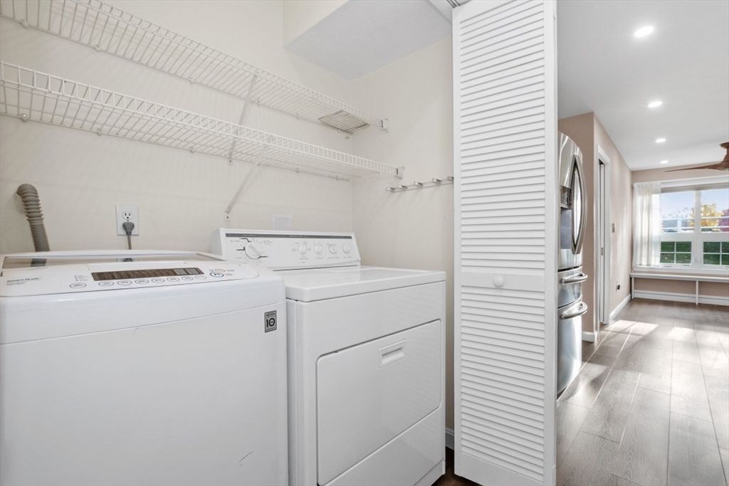 Interior, Recessed Lighting, Utility Closets, Washer, Wood Texture Flooring