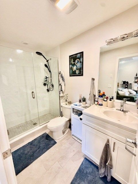 Bathroom, Dual Sink Vanities, Glass Shower, Interior