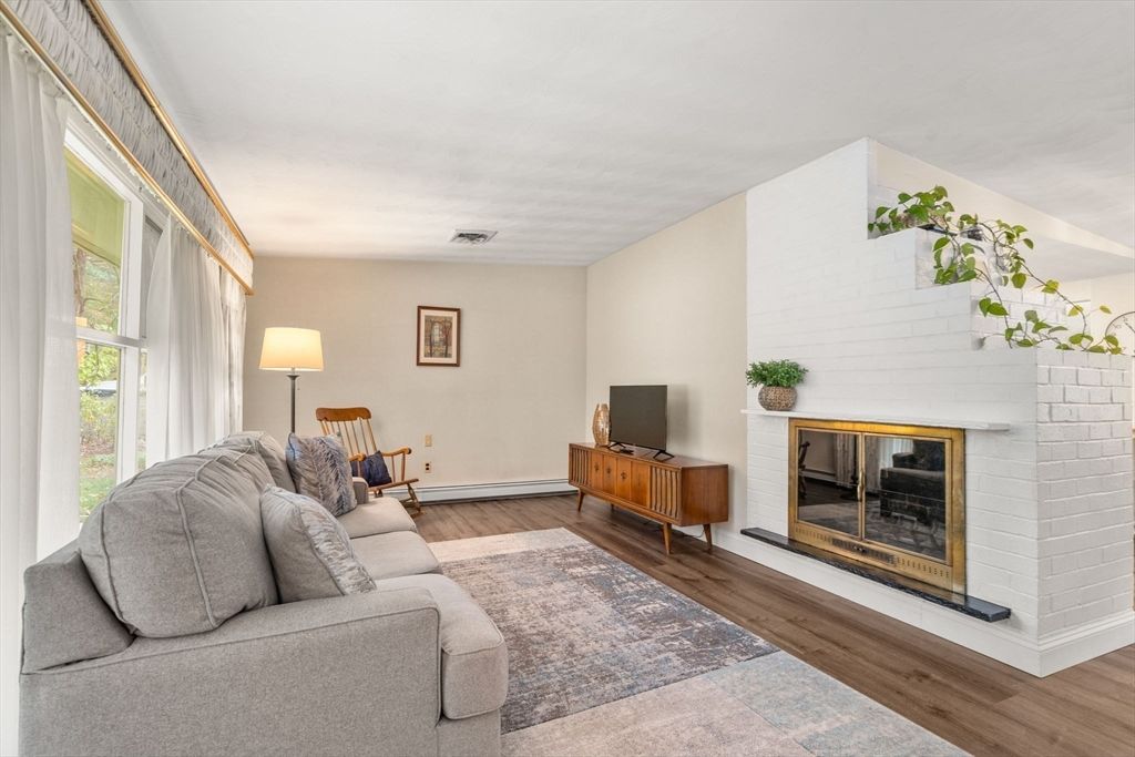 Fireplace, Interior, Living room, Wood Texture Flooring