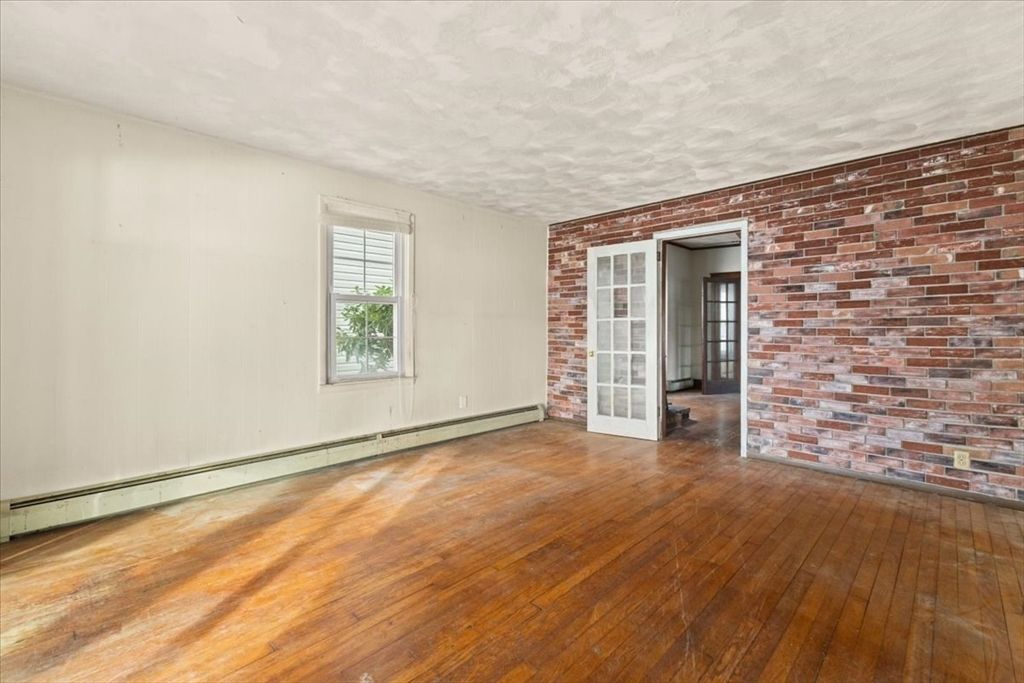 Empty room, Interior, Stone Walls, Wood Texture Flooring