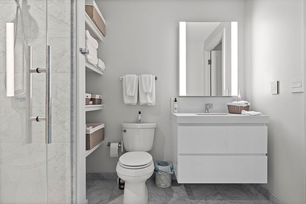 Bathroom, Glass Shower, Interior, Marble, Marble Walls