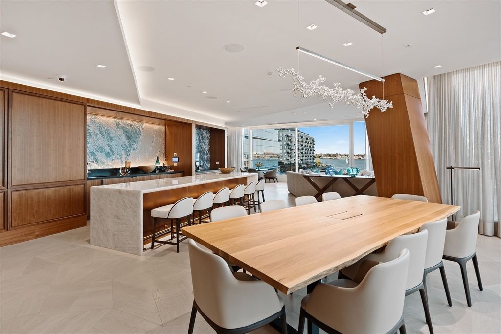 Dining room, Interior, Pendant Lights, Recessed Lighting, Water