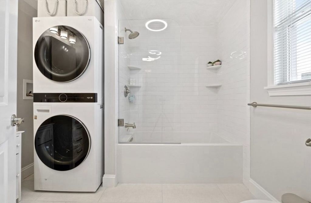 Bathroom, Glass Shower, Interior, Utility Closets, Washer