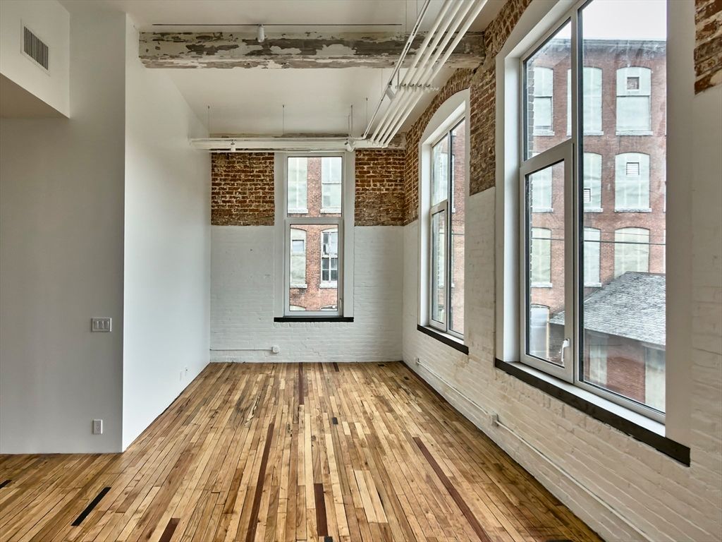 Empty room, Interior, Stone Walls, Wood Texture Flooring