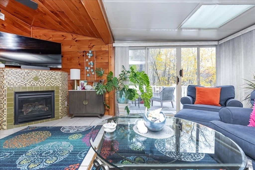 Fireplace, Interior, Living room, Wooden Ceilings, Wooden Walls