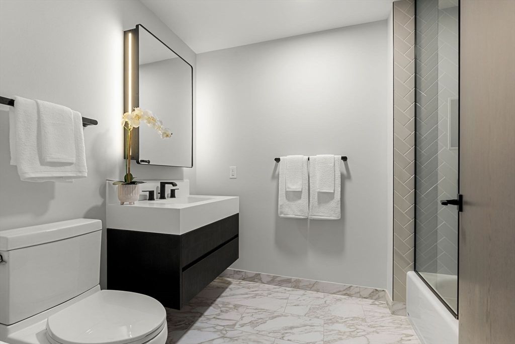 Bathroom, Glass Shower, Interior, Marble