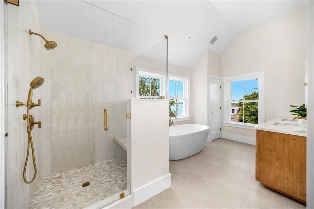 Bathroom, Free Standing Baths, Glass Shower, Interior