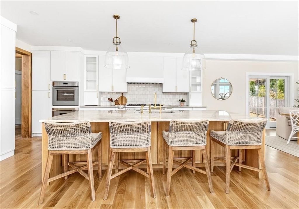 Interior, Kitchen, Pendant Lights, Stainless Steel Appliances, Wood Texture Flooring