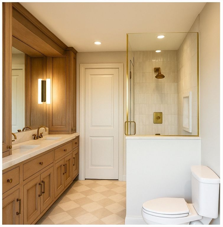 Bathroom, Interior, Recessed Lighting