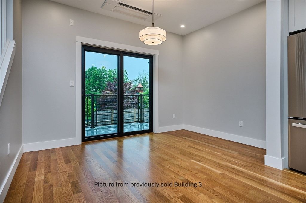 Empty room, Interior, Pendant Lights, Recessed Lighting, Wood Texture Flooring